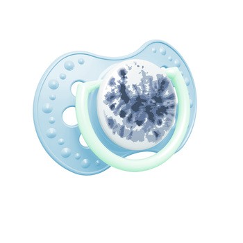Canpol Lovi, smoczek uspokajający silikonowy dynamiczny, 3-6 m Tie Dye Blue, 2 szt.