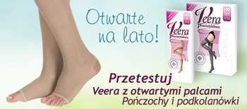 Veera Przeciwżylakowa, podkolanówki, otwarte palce, 140 DEN, solei, rozmiar 1/2 (35-38)