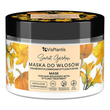 Vis Plantis, maska do włosów osłabionych zabiegami stylizacyjnymi, pestki dyni, pszenica i owies, 300 ml