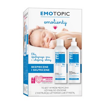 Zestaw Promocyjny Emotopic E, emulsja do kąpieli, 400 ml + balsam nawilżająco-natłuszczający, 400 ml