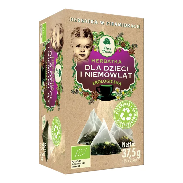 Herbatka ekologiczna dla dzieci i niemowląt 15 saszetek [Dary Natury] - Dary Natury