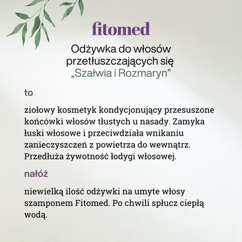 Fitomed, odżywka do włosów przetłuszczających się, Szałwia i Rozmaryn, 200 g