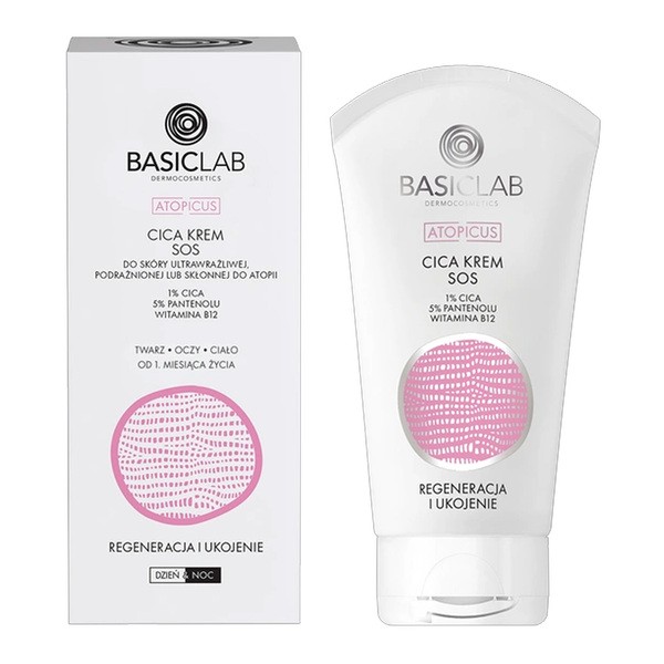 BasicLab BasicLab Atopicus, krem SOS do skóry ultrawrażliwej, podrażnionej lub skłonnej do atopii, 75 ml