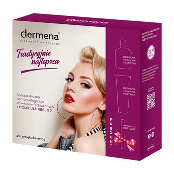 Zestaw Promocyjny Dermena Color Care, szampon, 200 ml + odżywka do włosów, 200 ml + odżywka do rzęs, 11 ml GRATIS