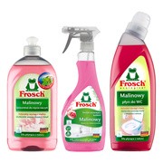 alt Zestaw Frosch Malinowy 3in1, środek usuwający kamień, 500 ml + koncentrat do mycia naczyń, 500 ml + płyn do wc, 750 ml