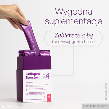Biotebal Hair & Skin Collagen Booster, saszetki z płynem, Exotic Lychee, 25 ml x 30 szt.