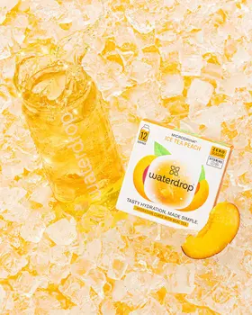 Waterdrop, Microdrink Ice Tea Peach, kostki musujące do przygotowania napoju, 2,1 g x 12 szt.