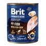 Brit Premium by Nature, pełnoporcjowa karma mokra dla psów dorosłych wszystkich ras, smak rybny z rybią skórą, 800 g