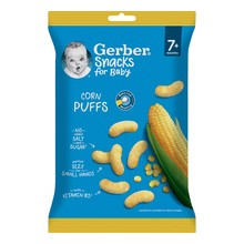 Gerber Snacks, Chrupeczki kukurydziane, 7 m+, 28 g