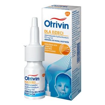 Otrivin 0.05%, (0,5 mg/ml), dla dzieci, aerozol do nosa, 10 ml