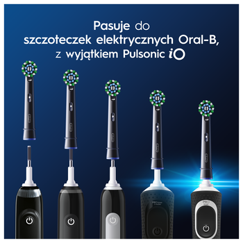 Oral-B, Cross Action, black, końcówki wymienne, 4 szt.