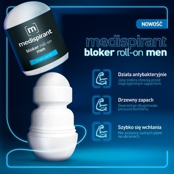 Medispirant, antyperspirant, bloker Men, roll-on, 40 ml
