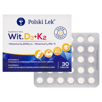 Polski Lek Wit.D3 + K2, tabletki, 30 szt.
