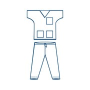 Velo jednorazowe Ubranie zabiegowe bluza + spodnie niebieskie / rozmiar XL Jednorazowy komplet medyczny z wielowarstwowej włókniny SMS bluza + spodnie wyrób medyczny klasa I
