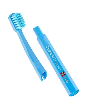 Curaprox Travel Set Kids, zestaw podróżny dla dzieci 6-12 lat, niebieski, 1 szt.