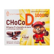 CHoCoD 1000 IU, kapsułki miękkie do żucia, smak czekoladowy, 30 szt. https://azcdn.doz.pl/image/d/product/18a4a0c3-scale-180x180.png