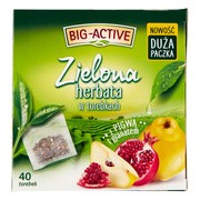 Big-Active, Zielona herbata w torebkach z pigwą i granatem, 60 g (1,5 g x 40 szt.)