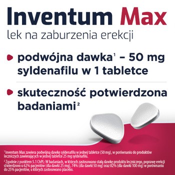 Inventum Max, 50 mg, tabletki do rozgryzania i żucia, 4 szt.