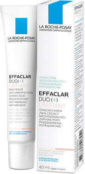 La Roche-Posay Effaclar Duo+ Unifiant, tonujący krem zwalczający niedoskonałości, light, 40 ml