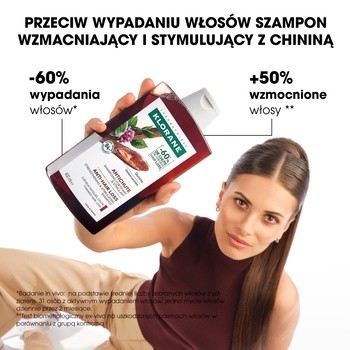 Klorane, szampon z chininą i organiczną szarotką, 400 ml