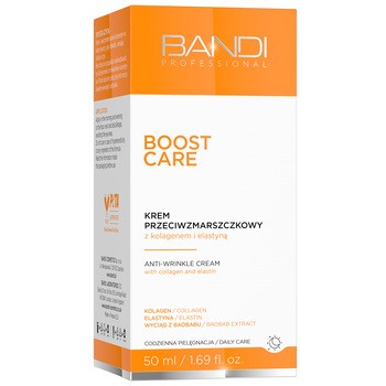 Bandi Boost Care, krem przeciwzmarszczkowy z kolagenem i elastyną, 50 ml