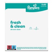 Pampers Fresh Clean, chusteczki nawilżane, 15 x 80 szt.