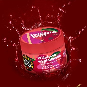 Farmona Tutti Frutti, Wygładzający peeling cukrowy, wiśniowe wygładzenie, 300 g