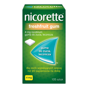 Nicorette FreshFruit Gum, 4 mg, guma do żucia, 105 szt.