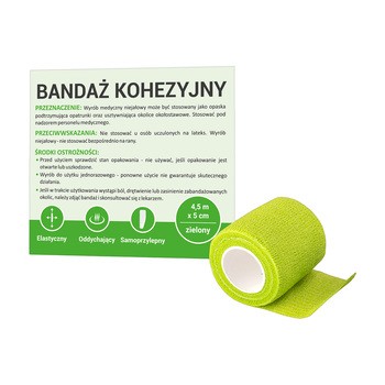 Paso, bandaż kohezyjny, 5 cm x 4,5 m, zielony, 1 szt.