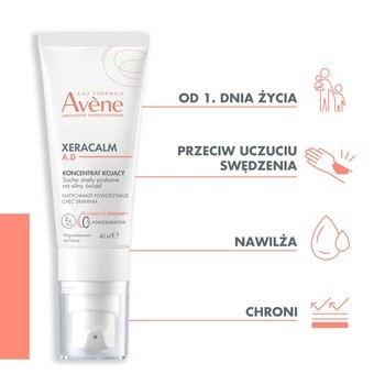 Avene Eau Thermale Xera Calm A.D, koncentrat kojący, 40 ml