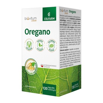 Biovitum Liquid Oregano, kapsułki roślinne, 120 szt.