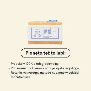 Mydlarnia 4 Szpaki, Miś z lanoliną, naturalne mydło w kostce, 110 g