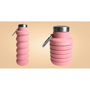 GymBeam BeastPink, składana butelka na wodę 500 ml, różowa, 1 szt.