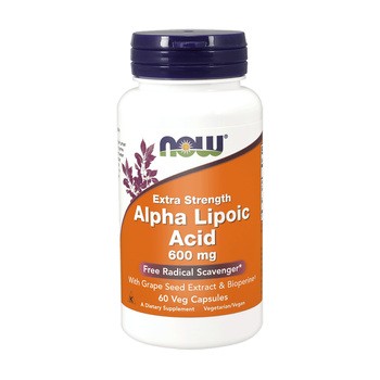 Now Foods, Alpha Lipoic Acid with Grape Seed Extract & Bioperine, kapsułki, 60 szt.