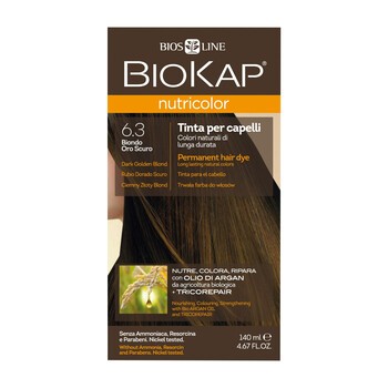 Biokap Nutricolor, farba do włosów, 6.3 ciemny złoty blond, 140 ml
