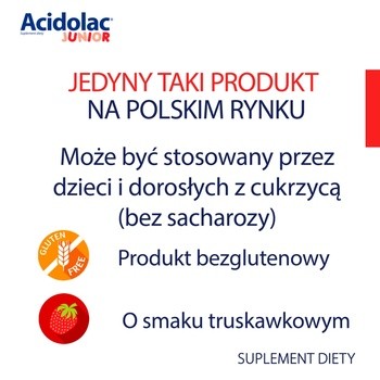 Acidolac Junior, misio-tabletki, smaku truskawkowy, 20szt.