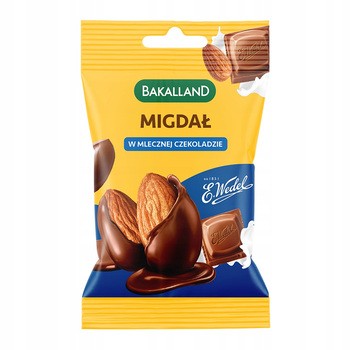 Bakalland, migdały w mlecznej czekoladzie Wedel, 40 g