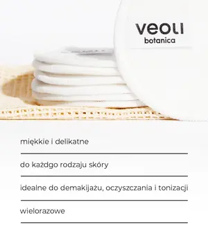 Veoli Botanica, REMOVE & RELOVE, Wielorazowe bambusowe płatki kosmetyczne, 7 szt.