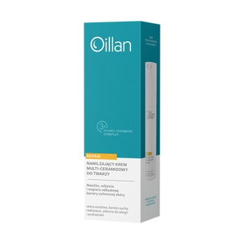 Oillan Repair, nawilżający krem multi-ceramidowy do twarzy dla skóry wrażliwej i bardzo suchej, 50 ml