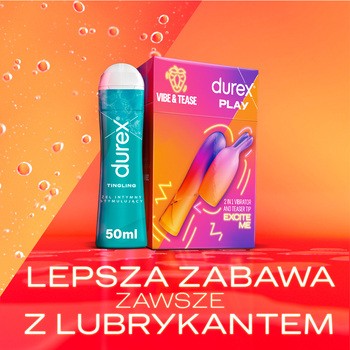 Durex Play 2w1 Vibe&Tease, wibrator i końcówka stymulująca, 1 zestaw