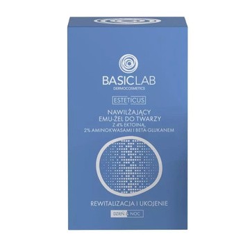 BasicLab Esteticus, nawilżający emu-żel z 4% ektoiną, aminokwasami i beta-glukanem, 15 ml