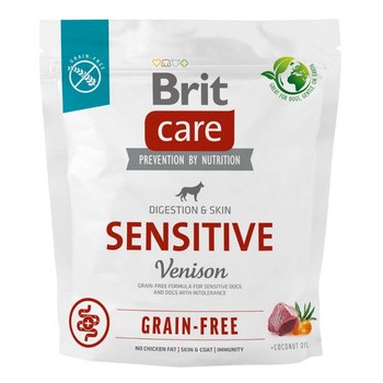 Brit Care Dog Grain-Free Sensitive, bezzbożowa karma sucha dla psów z nietolerancją pokarmową, dziczyzna i ziemniaki, 1 kg
