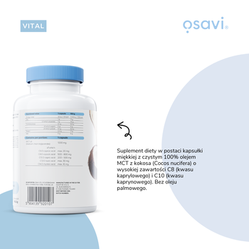Osavi Olej MCT 1000 mg, kapsułki miękkie, 120 szt.