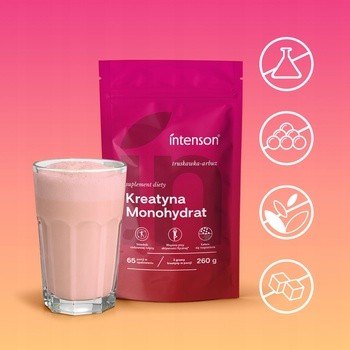 Intenson Kreatyna Monohydrat, smak: truskawka-arbuz, proszek, 260 g