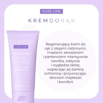 Sylveco Pure Line, krem do rąk, regenerujący, 50 ml
