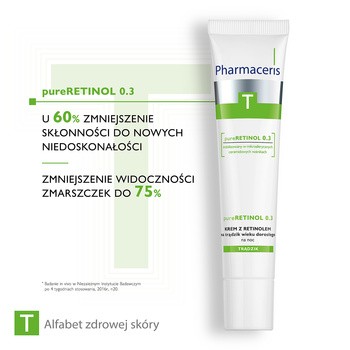 Pharmaceris T pureRetinol 0.3, krem z retinolem, na trądzik wieku dorosłego, na noc, 40 ml