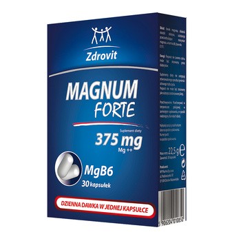 Zdrovit Magnum Forte 375 mg, kapsułki, 30 szt.