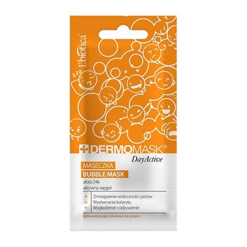 Dermomask DayActive Bubble Mask, maseczka ze złotem i węglem aktywnym, 10 ml