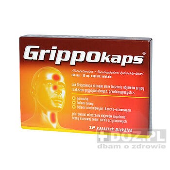 Gripblocker Zatoki (Grippokaps), 250 mg + 30 mg, kapsułki miękkie, 12 szt.