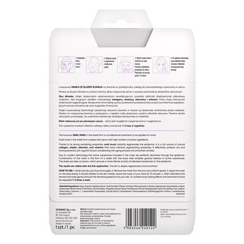 L`Biotica Snail Mask, maska ze śluzem ślimaka na tkaninie, 23 ml